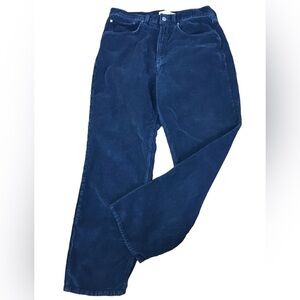 ARITZIA DENIM FORUM Joni Corduroy Pants High Rise Loose Navy Women’s 30